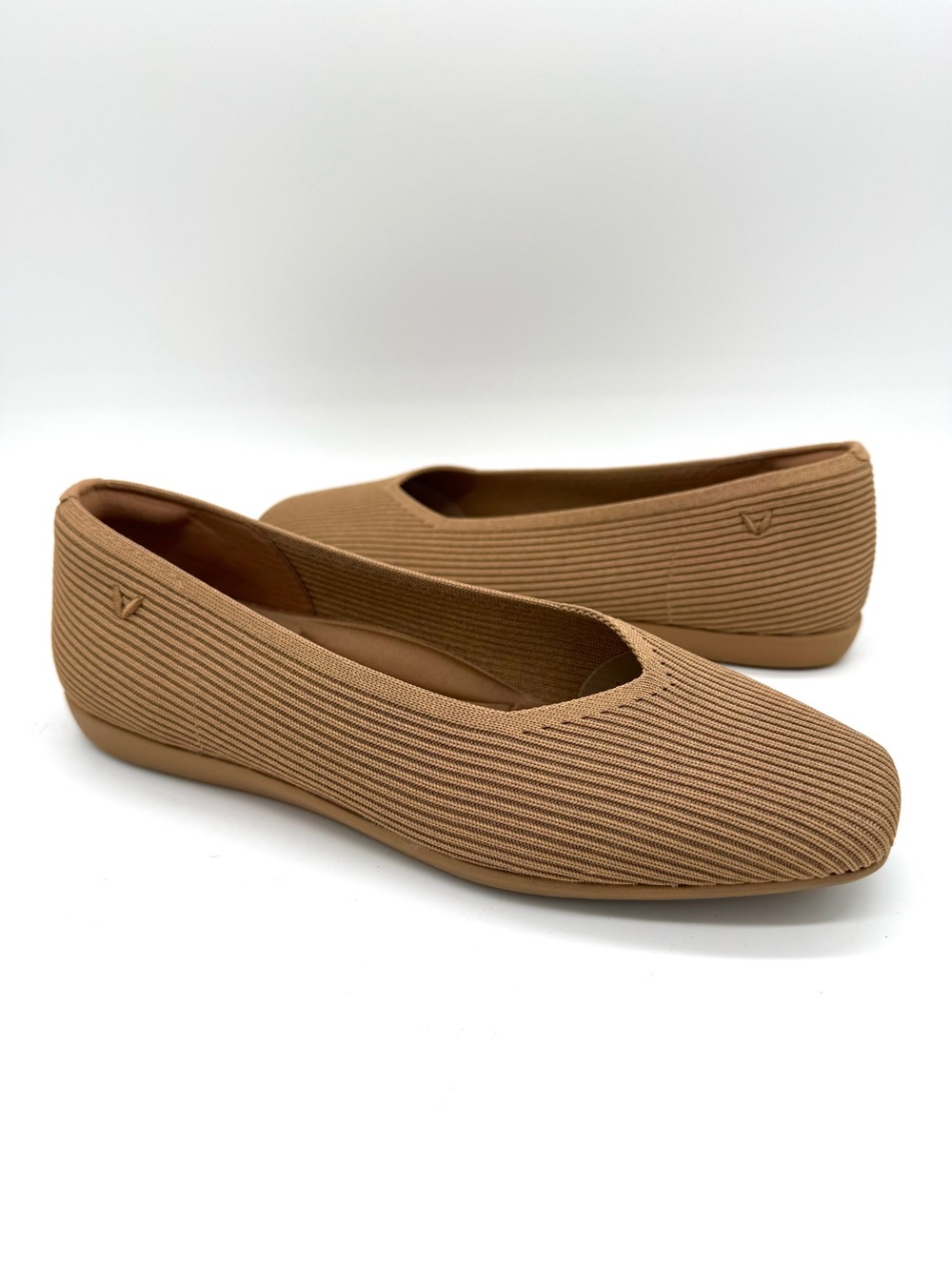 Vivaia Espresso Tan Margo 2.0 Square Toe V Cut Flats